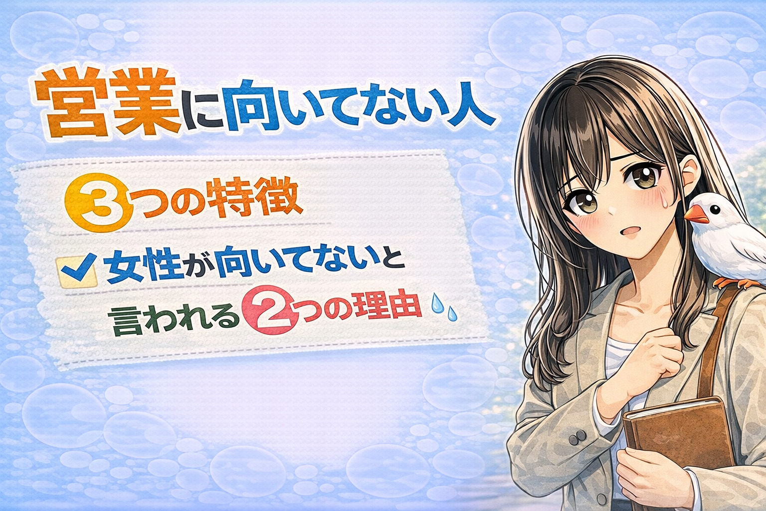営業に向いてない人の３つの特徴と女性が向いてないと言われる２つの理由