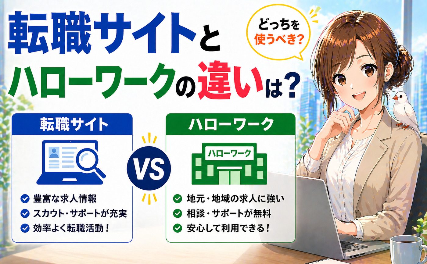 転職サイトとハローワークの違いは？