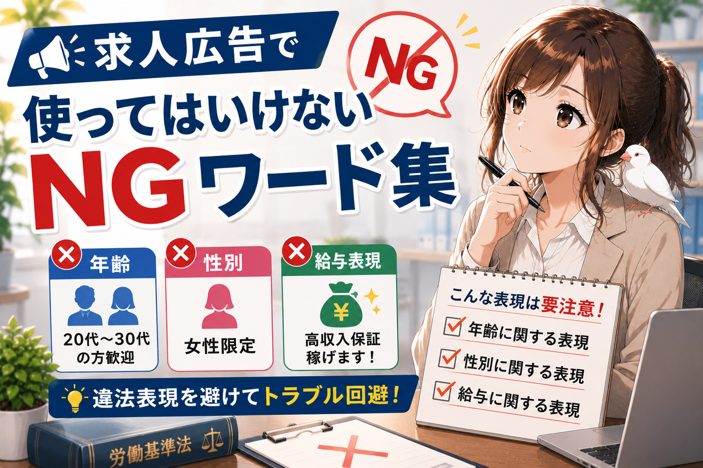 求人広告で使ってはいけないNGワード集｜年齢・性別・給与表現の注意点