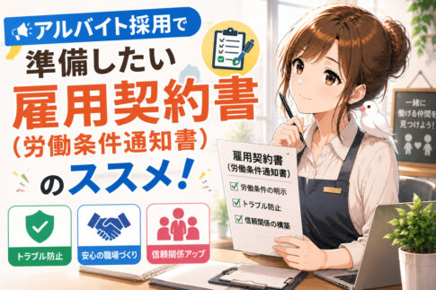 アルバイト採用で準備したい雇用契約書(労働条件通知書)