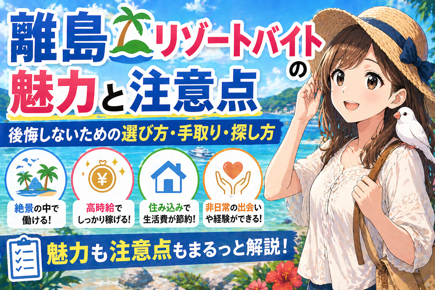 離島リゾートバイトの魅力と注意点|後悔しないための選び方・手取り・探し方