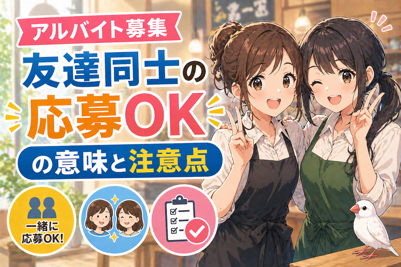 アルバイト募集の友達同士の応募OKの意味と注意点