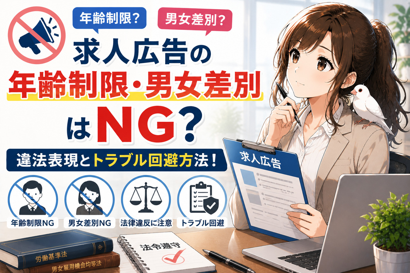 求人広告の年齢制限・男女差別はNG？違法表現とトラブル回避方法