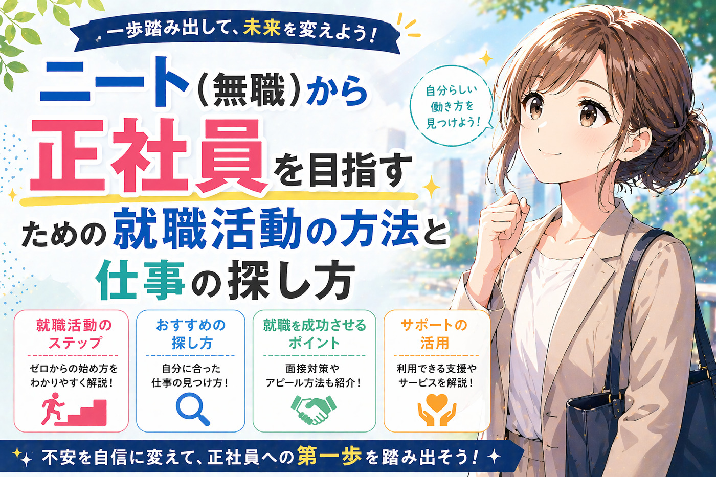 ニート(無職)から正社員を目指すための就職活動の方法と仕事の探し方