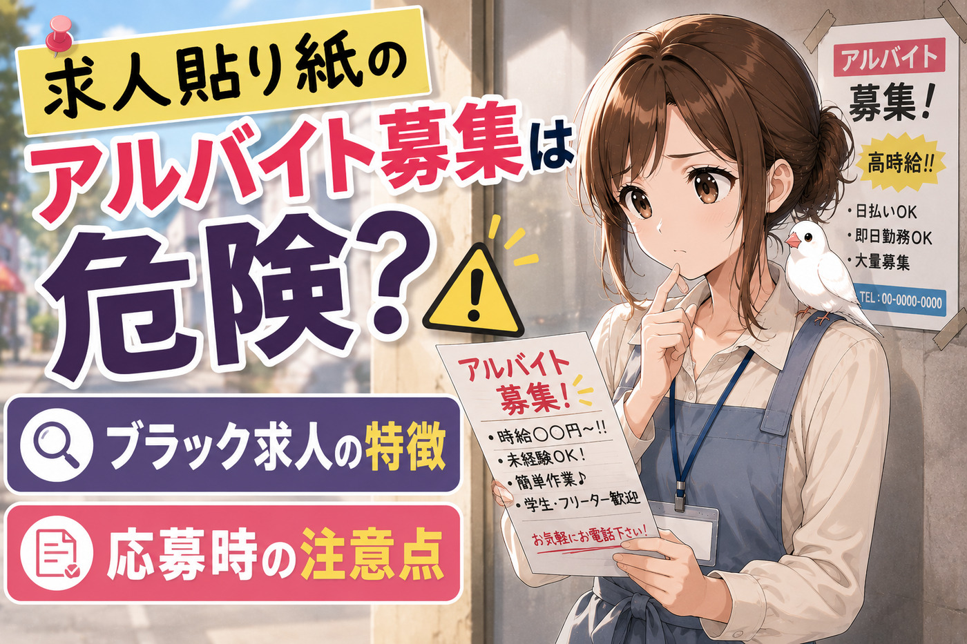 求人貼り紙のアルバイト募集は危険?ブラック求人の特徴と応募時の注意点