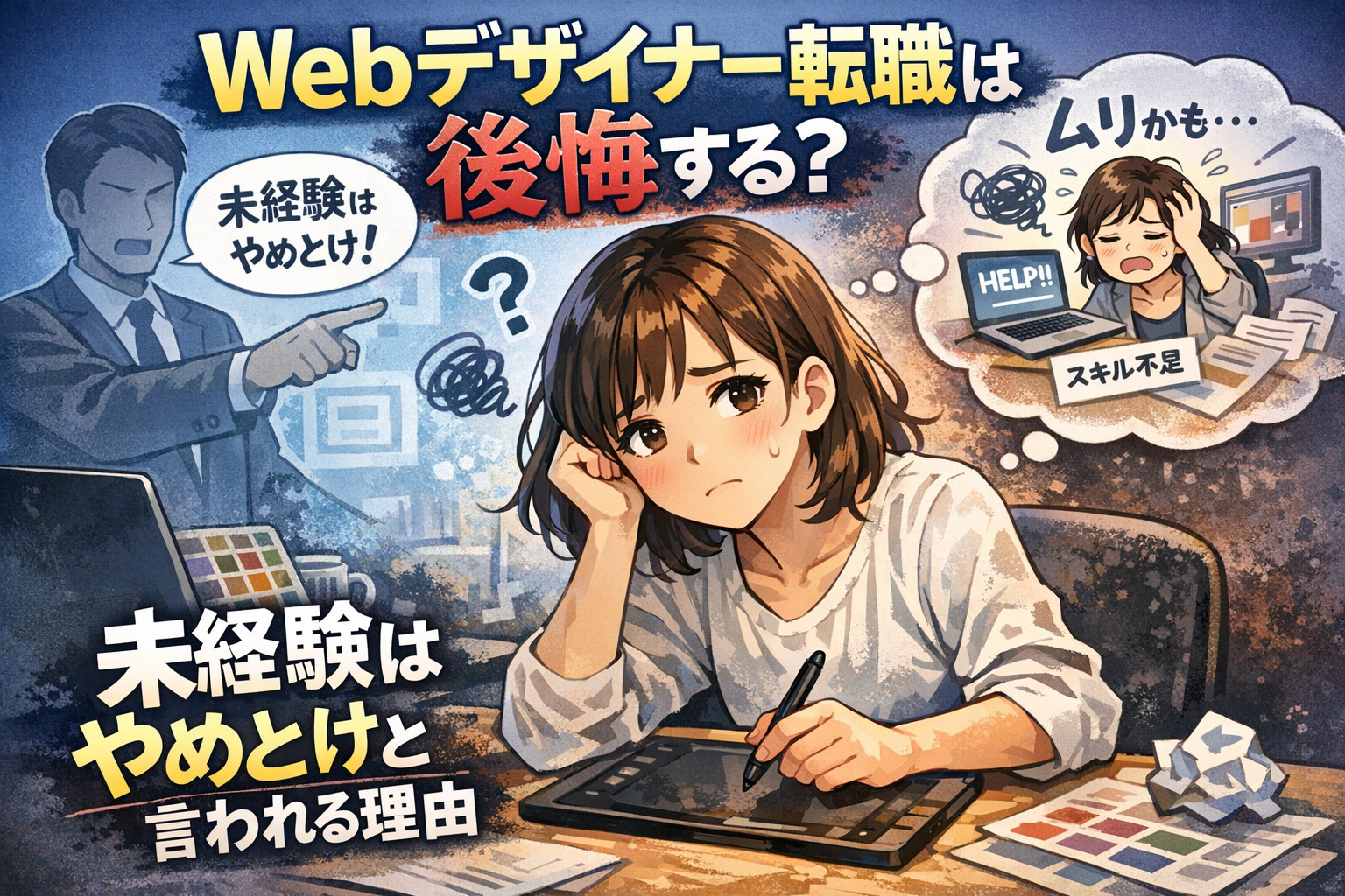 Webデザイナー転職は後悔する？未経験はやめとけと言われる理由と成功する方法