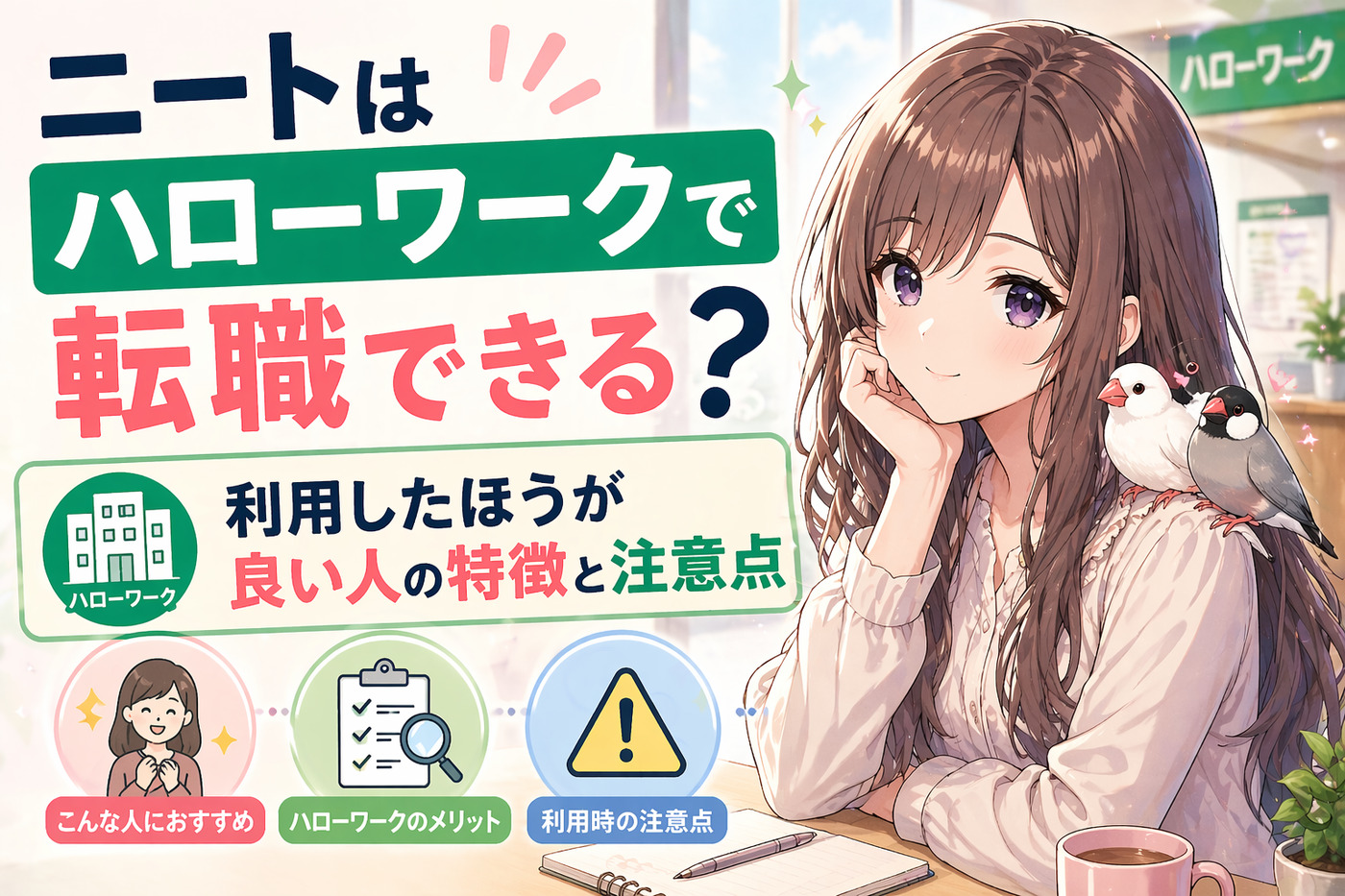 ニートはハローワークで転職できる？利用したほうが良い人の特徴と注意点