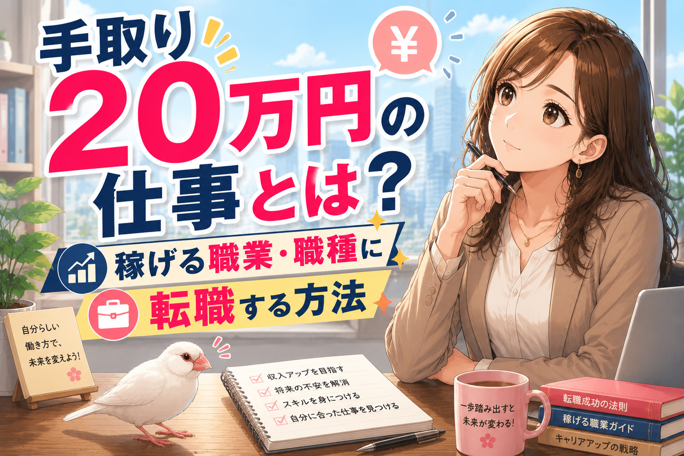 手取り２０万円の仕事とは？稼げる職業・職種に転職する方法