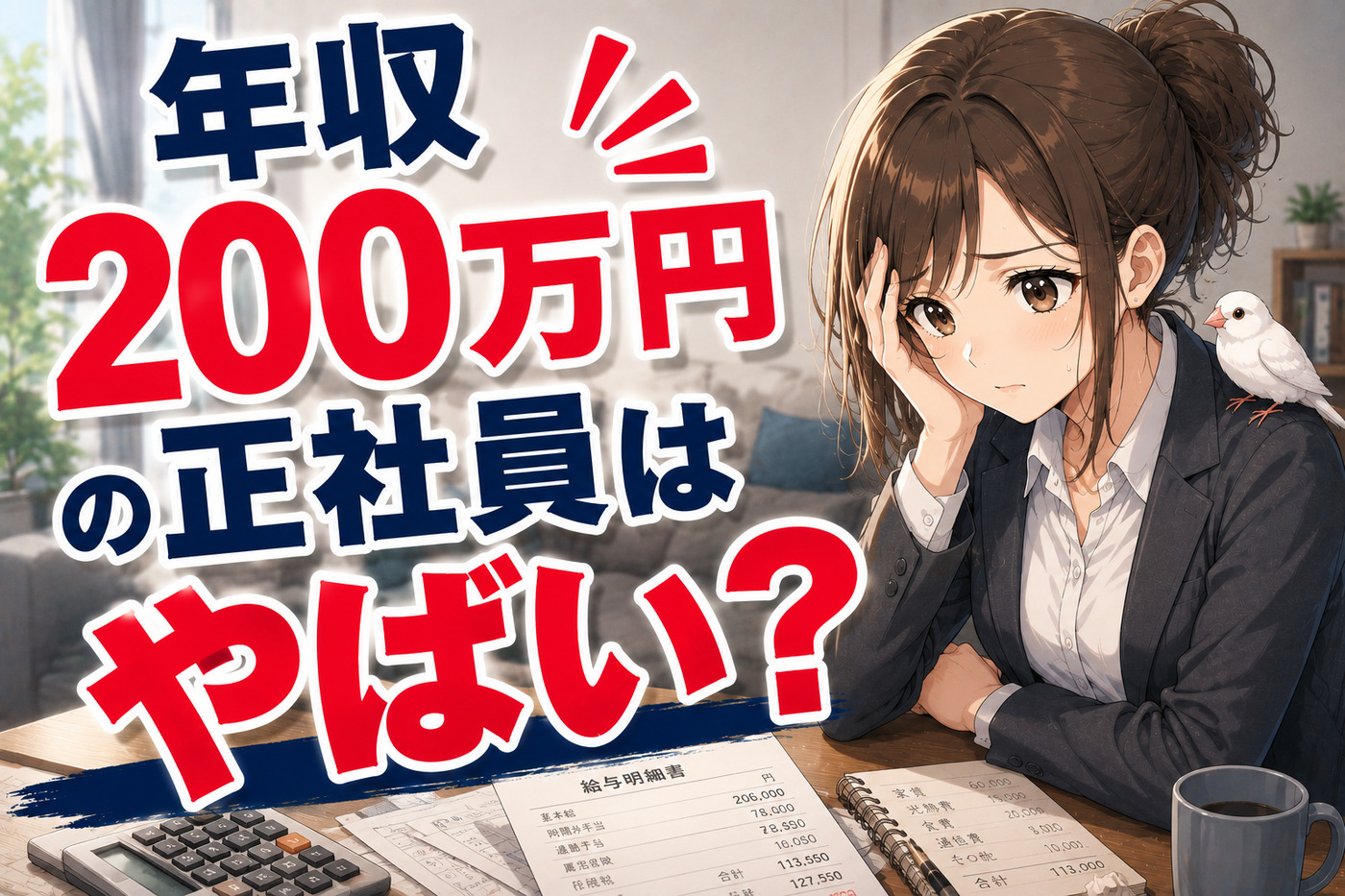 年収200万円の正社員はやばい？生活できる？低収入の仕事・年収事情・転職方法