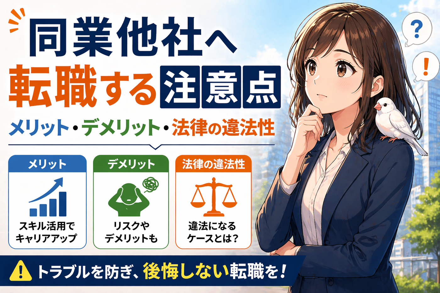 同業他社へ転職する注意点・メリット・デメリット・法律の違法性