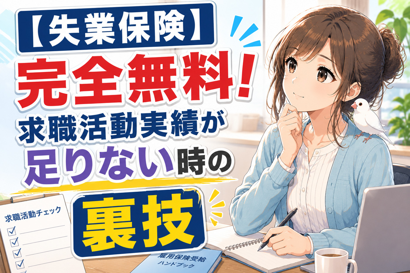 【失業保険】完全無料!求職活動実績が足りない時の裏技