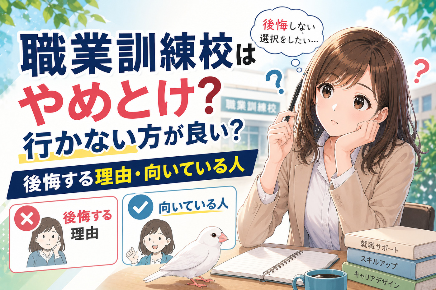職業訓練校はやめとけ？行かない方が良い？後悔する理由・向いている人を解説
