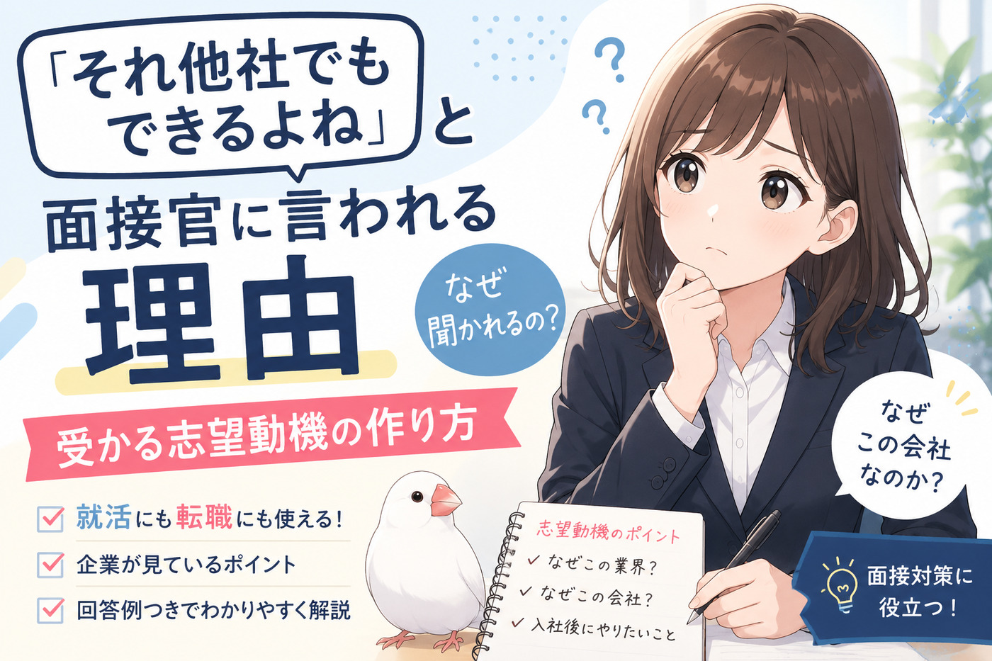 「それ他社でもできるよね」と面接官に言われる理由|受かる志望動機の作り方